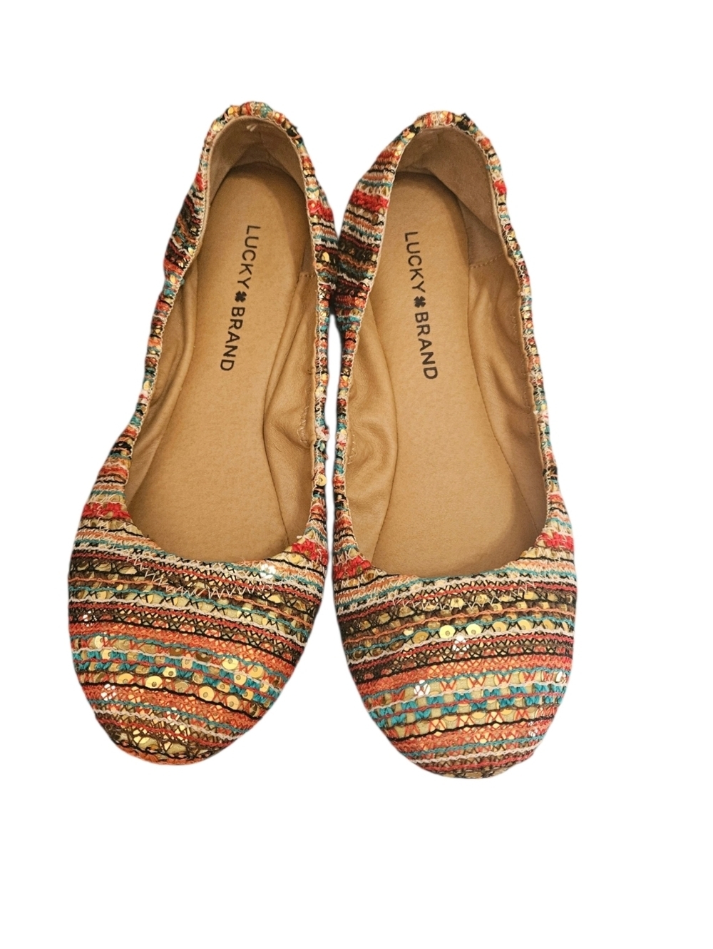 Lucky Brand LK-Emmie Multicolor Patterned Women's Boho Ballet Flats